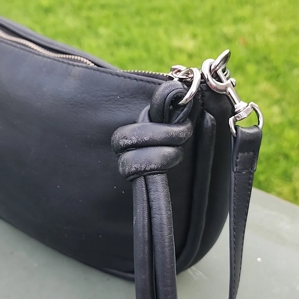 Vincent Camuto The Basha Black Leather Crossbody/ Shoulder Bag